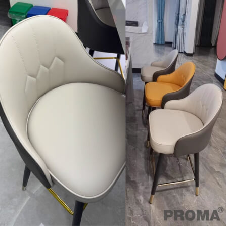  [Pre-order] เก้าอี้บาร์ทรงสูง สไตล์โมเดิร์น Proma-C-62 75 ซม. สีเทาเข้ม/ครีม_2